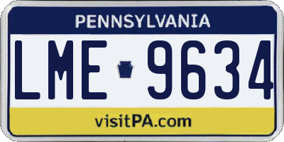 PA license plate LME9634