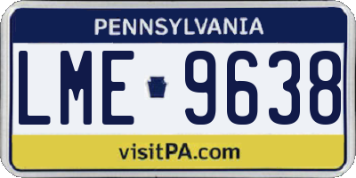 PA license plate LME9638