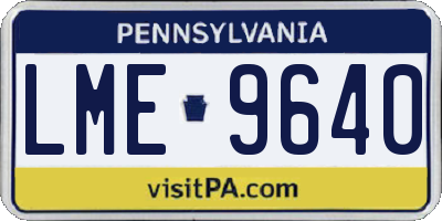 PA license plate LME9640