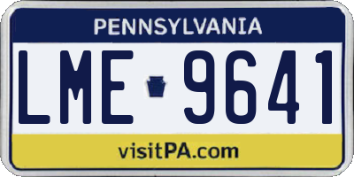 PA license plate LME9641
