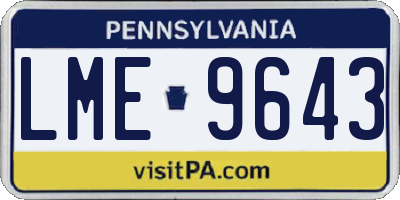 PA license plate LME9643