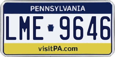 PA license plate LME9646