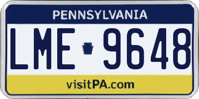 PA license plate LME9648