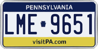 PA license plate LME9651