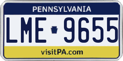PA license plate LME9655