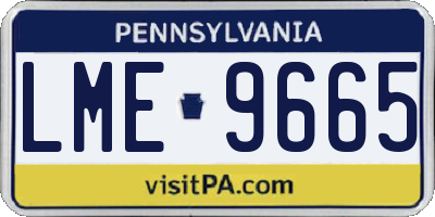 PA license plate LME9665