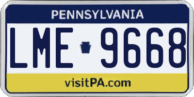 PA license plate LME9668