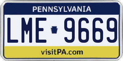 PA license plate LME9669