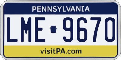 PA license plate LME9670