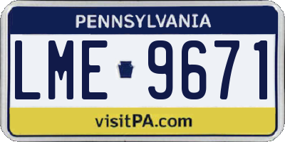 PA license plate LME9671