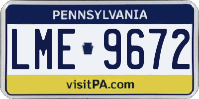 PA license plate LME9672