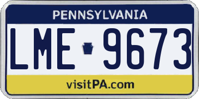 PA license plate LME9673