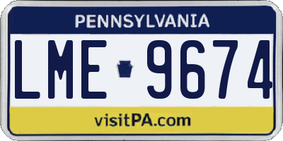 PA license plate LME9674