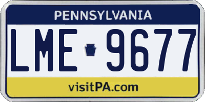 PA license plate LME9677
