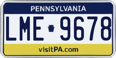 PA license plate LME9678