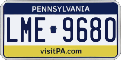 PA license plate LME9680