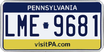 PA license plate LME9681