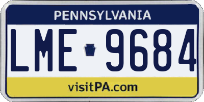 PA license plate LME9684