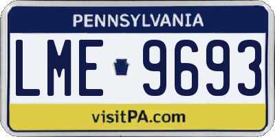PA license plate LME9693