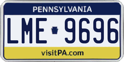 PA license plate LME9696