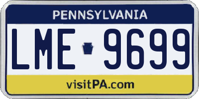 PA license plate LME9699