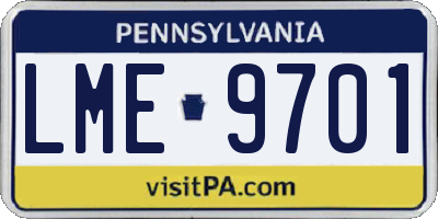 PA license plate LME9701