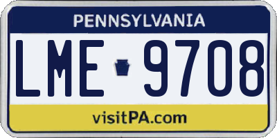 PA license plate LME9708