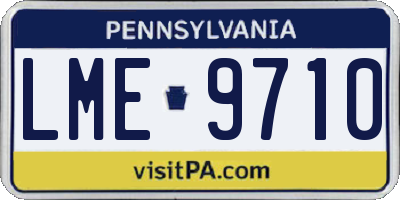 PA license plate LME9710