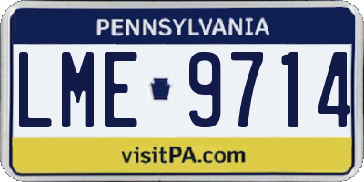 PA license plate LME9714