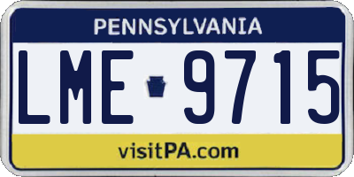 PA license plate LME9715