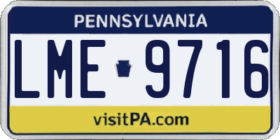 PA license plate LME9716