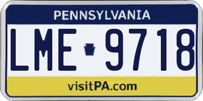 PA license plate LME9718