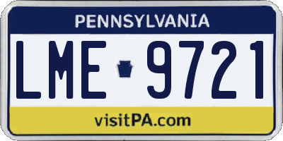PA license plate LME9721