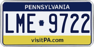 PA license plate LME9722