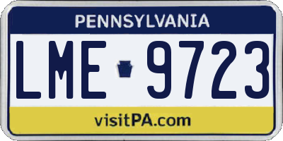 PA license plate LME9723