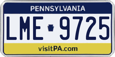 PA license plate LME9725
