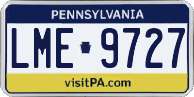 PA license plate LME9727