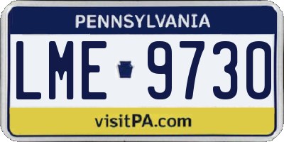 PA license plate LME9730