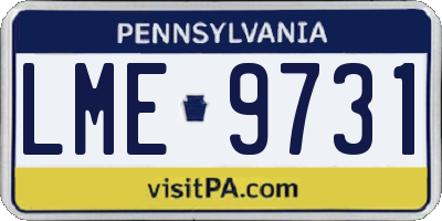PA license plate LME9731