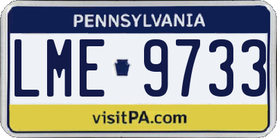 PA license plate LME9733