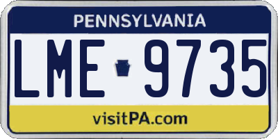 PA license plate LME9735