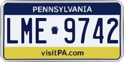 PA license plate LME9742