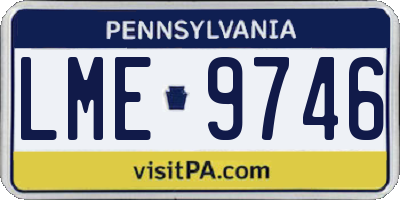 PA license plate LME9746