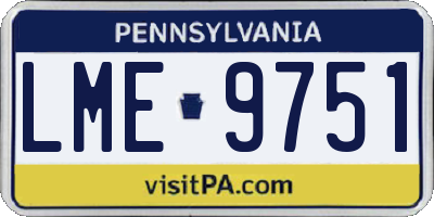 PA license plate LME9751