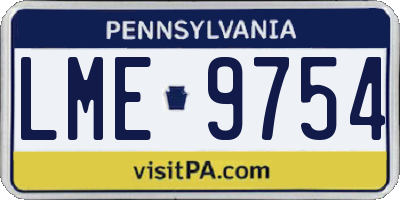 PA license plate LME9754