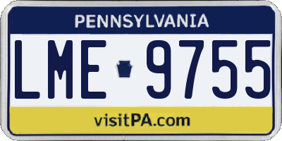PA license plate LME9755