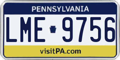 PA license plate LME9756