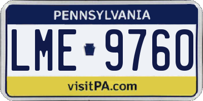 PA license plate LME9760