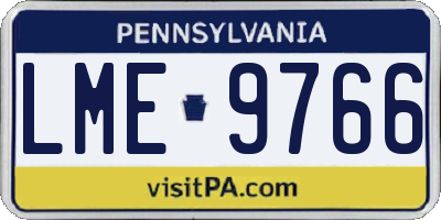 PA license plate LME9766