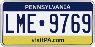 PA license plate LME9769